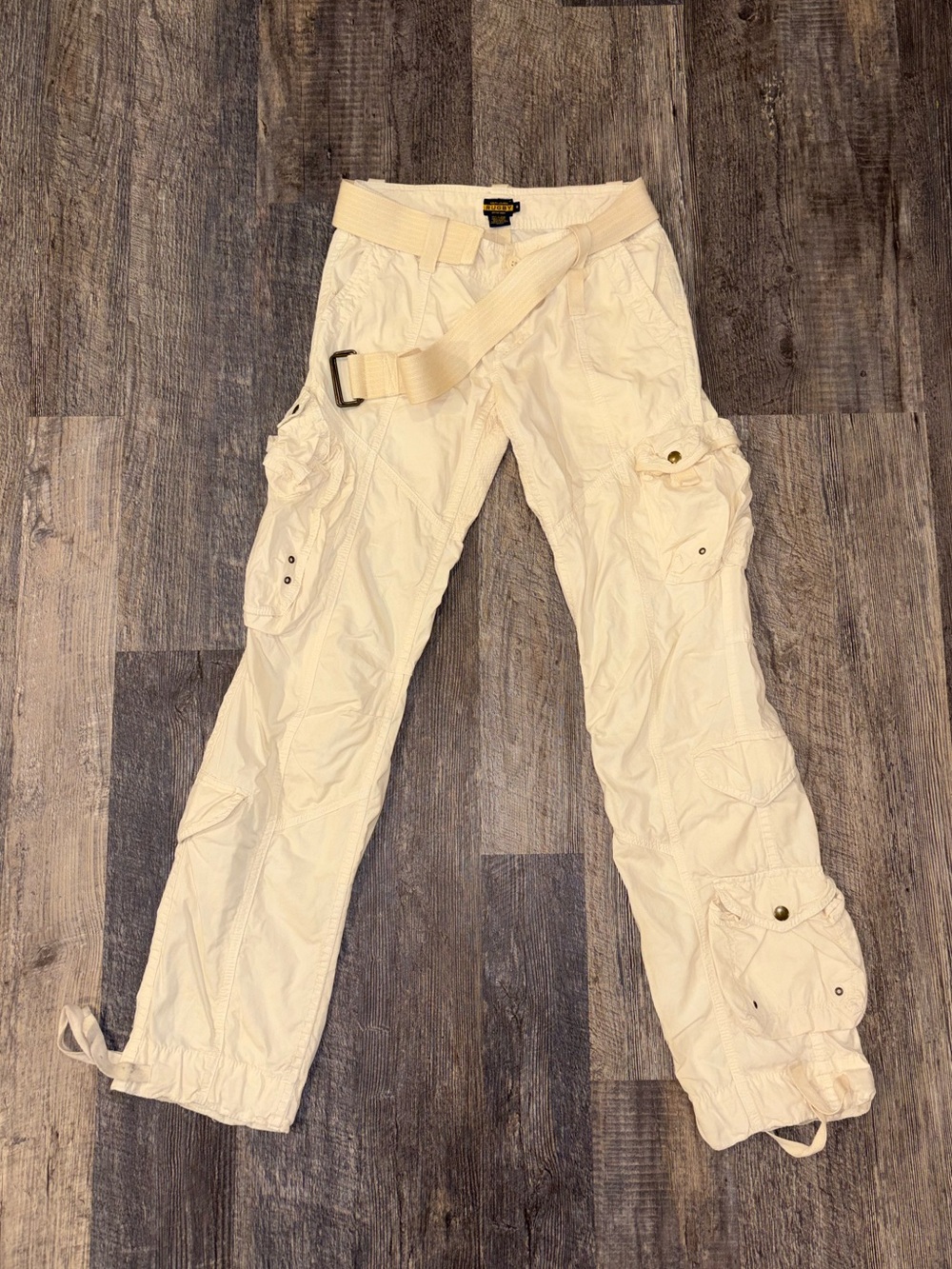 Ralph Lauren Rugby Womens Cargo Pants White Utility Belted Size 0